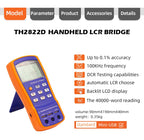 Tonghui TH2822D Handheld LCR Meter Accuracy 0.1% Inductance Resistance Capacitor Tester, 100Hz, 120Hz, 1kHz, 10kHz Testing Frequency, with DCR Function