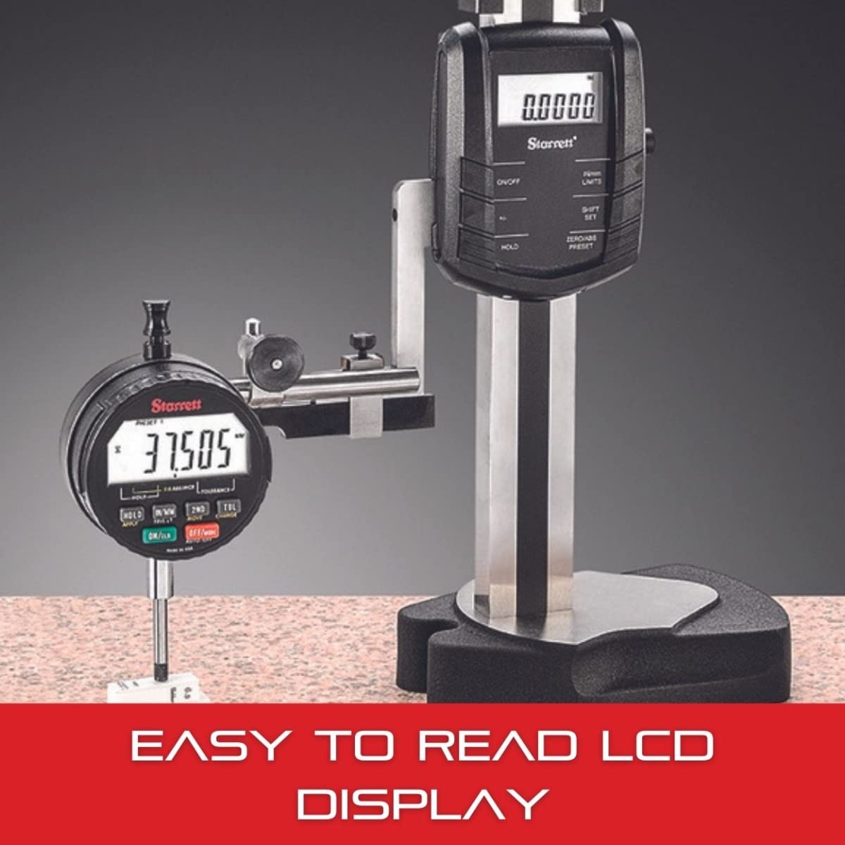 Starrett Electronic Digital Height Gage, 0-12" Range, .0005" Resolution