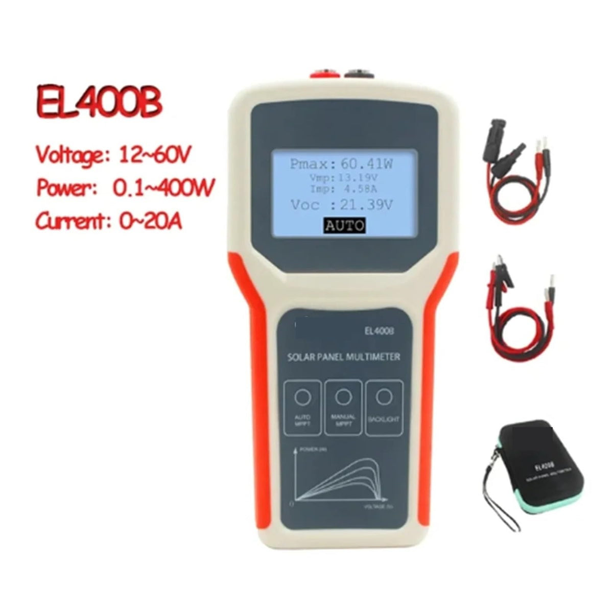 EL400B Photovoltaic Panel Multimeter Solar MPPT Tester Voltage Current Power Test Meter Multi