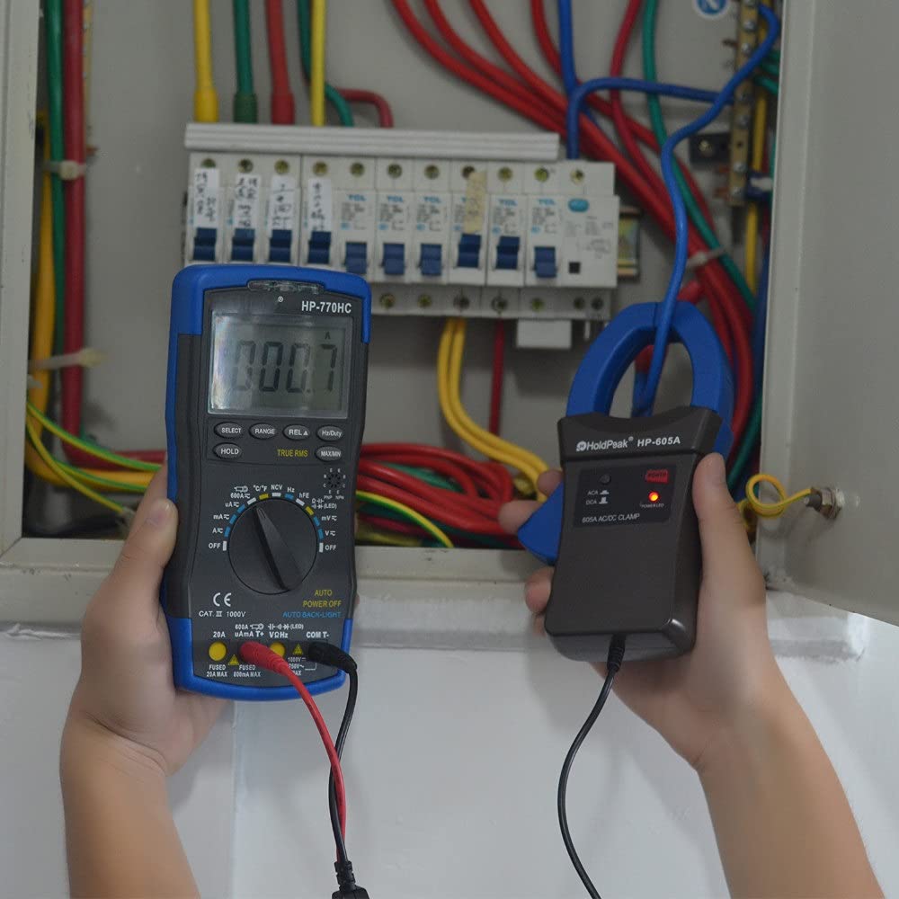 True RMS Autoranging Probe Digital Multimeter with NCV-605A Clamp Adapter 600A AC/DC Current Power LED 45mm