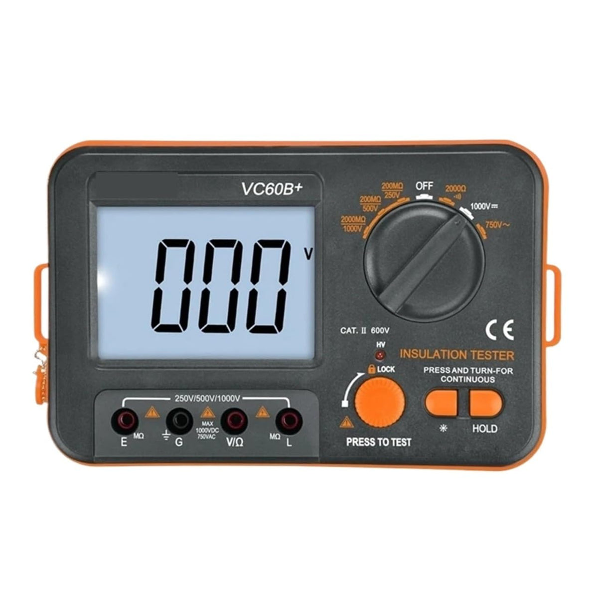 Resistance Tester VC60B+ Digital Insulation Megohm Meter Anti High Voltage and Short Circuit Input Alarm