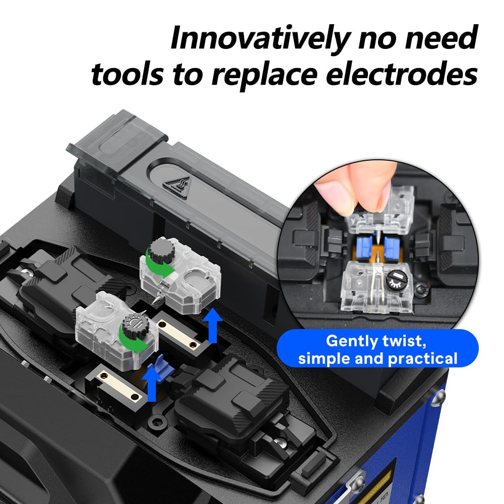 T49 FTTx Mini Fusion Splicer Active Clad-Alignment 3.5 inch Display 8S Fast Splicing Fast-Heating 18s