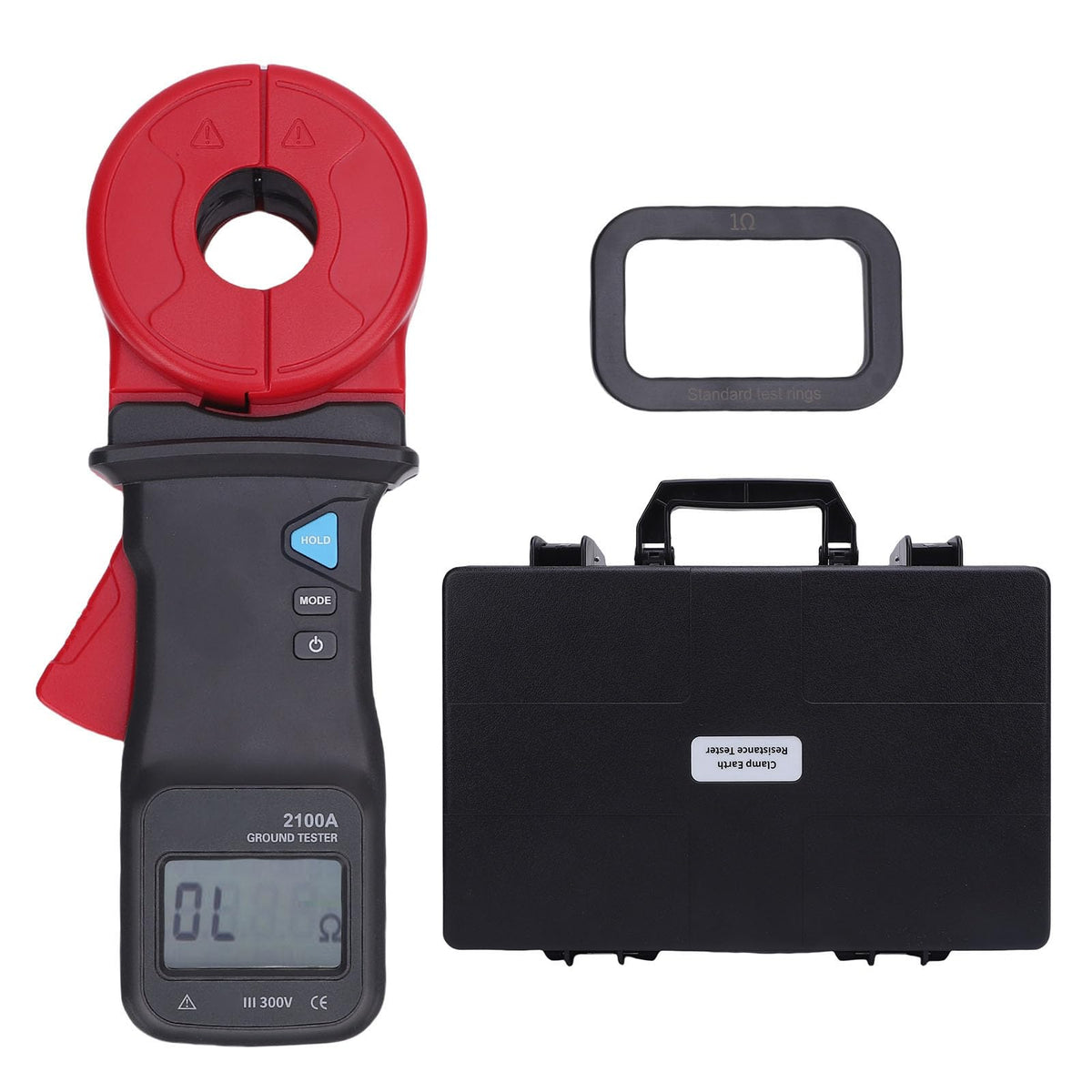 Aramox Clamp Earth Resistor Tester, Digital Voltage Tools, 0.01-200Ω for Electric Power, Telecommunications, Industrial Use