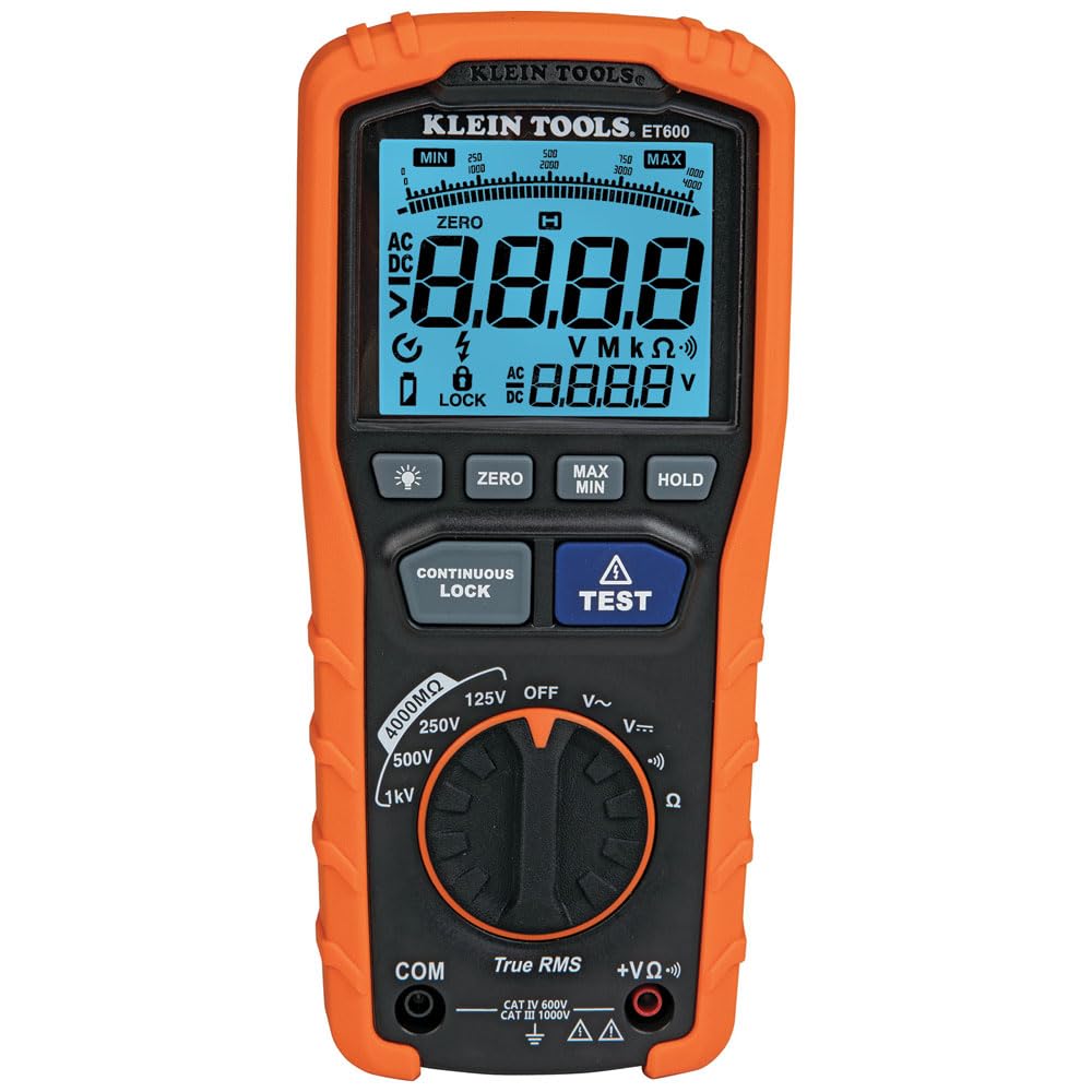 Klein Tools ET600 Megohmmeter Insulation Tester Multimeter