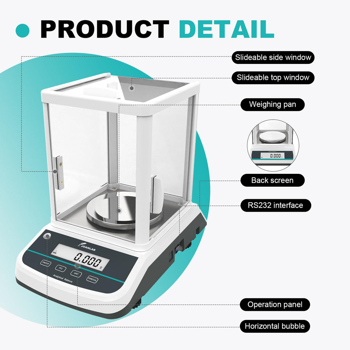 FA2003S Analytical Balance, 200g x 1mg Ext Calibration