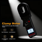 Amp Clamp Meter with Ground Resistance Tester, 0.01Ω–1200Ω Range, 0.01mA–20A Detection, Handheld Clamp for Industrial Electrical Testing, Facility Maintenance and Power Grid Equipment Surveys