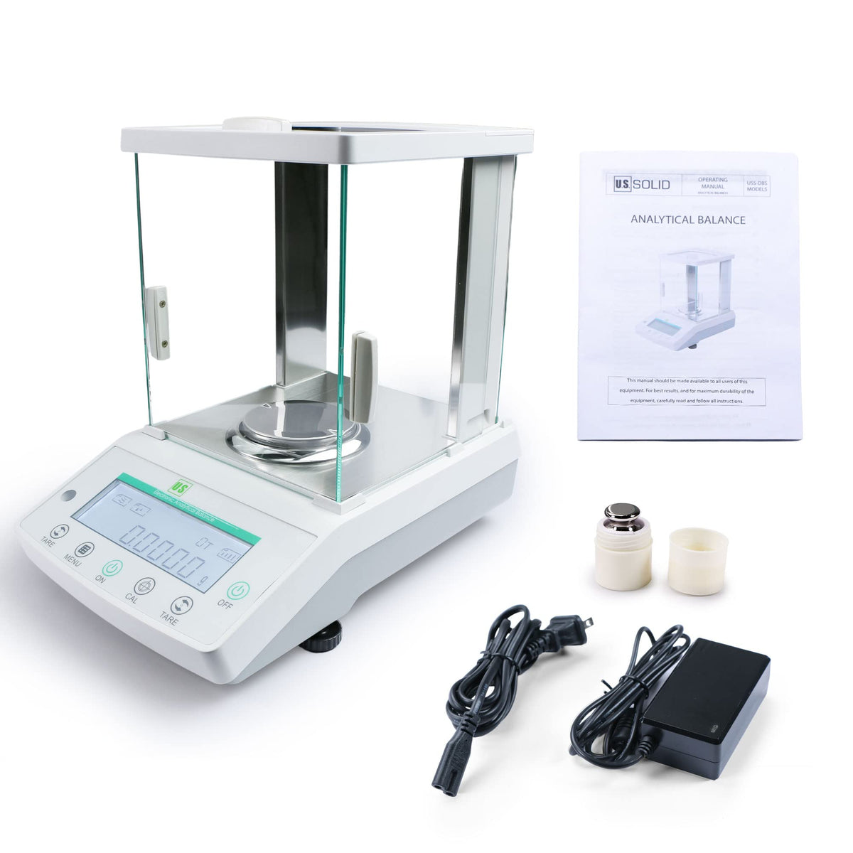 U.S. Solid 320g x 0.1mg Analytical Balance | 0.0001g Precision Laboratory Scale for Jewelry Analysis, Scientific Research & Compounding | RS232 Interface & Underhook Weighing | g, mg, ct, oz