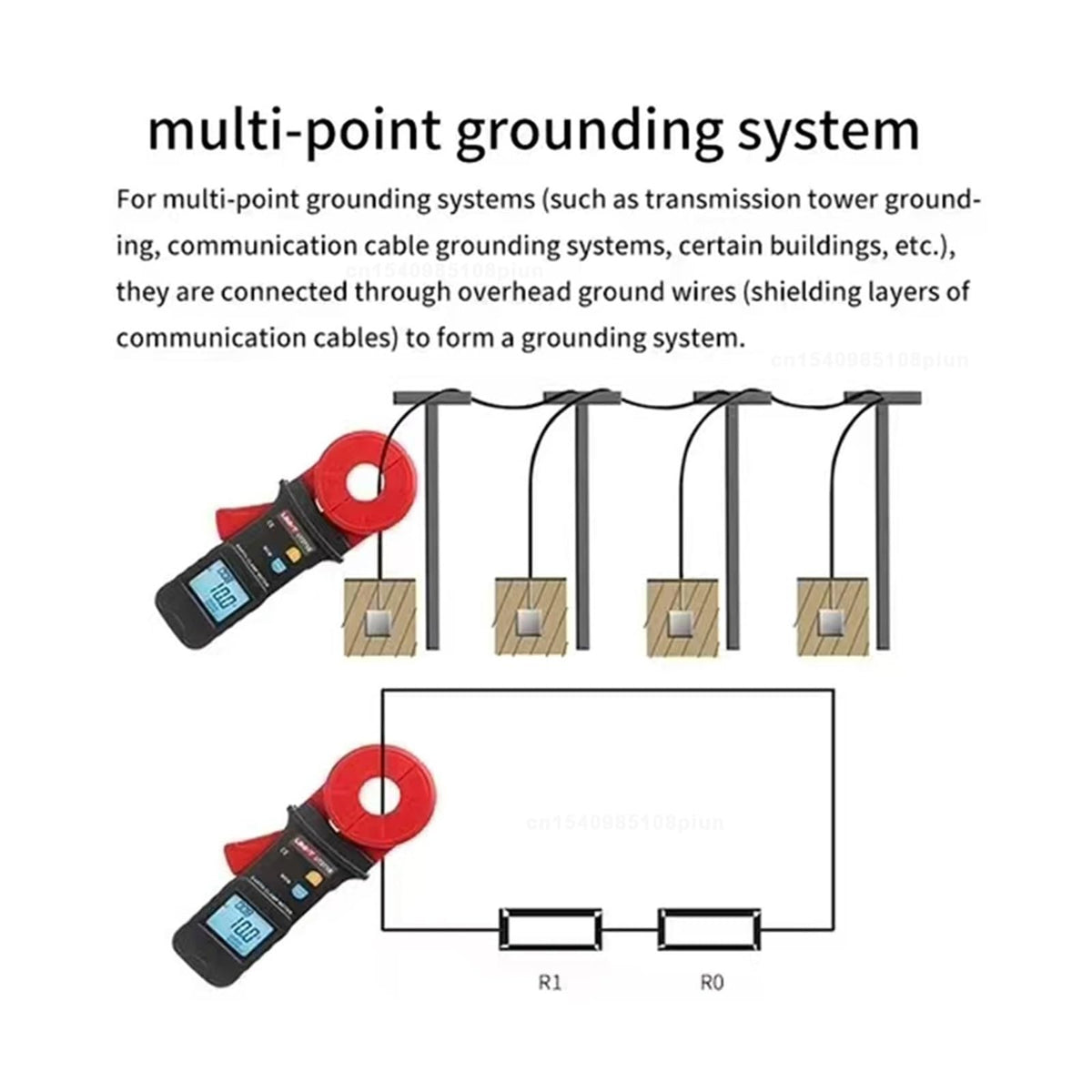 Resistance Meters, UT271A UT271B UT271C Clamp Earth Resistance Tester Grounding Ohm Electric Resistor Meter