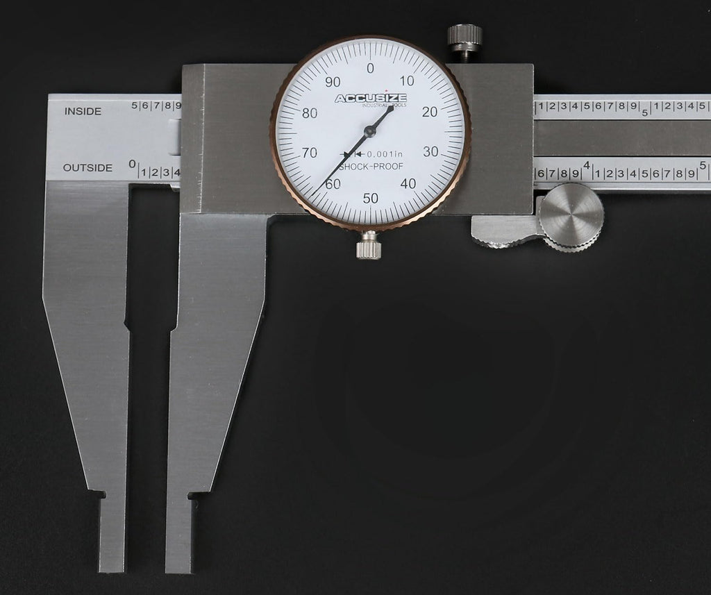 Accusize Heavy-Duty Dial Caliper, 0-24", Stainless Steel