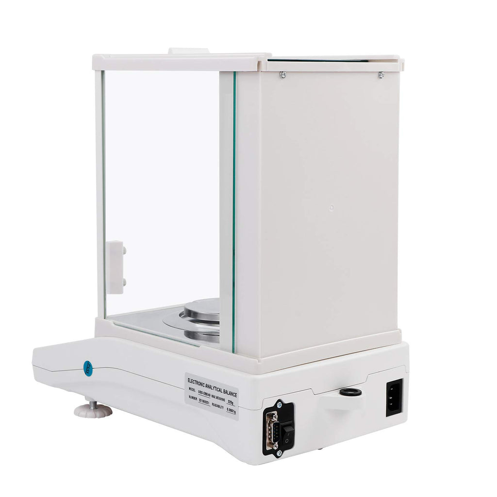 U.S. Solid 0.1mg Analytical Balance, 220g x 0.0001g Touch Panel Lab Scale, Auto Internal Calibration, RS232, Piece Counting, Percent Weighing, Adjustable Stability & Display Speed, g, oz, ct, mg