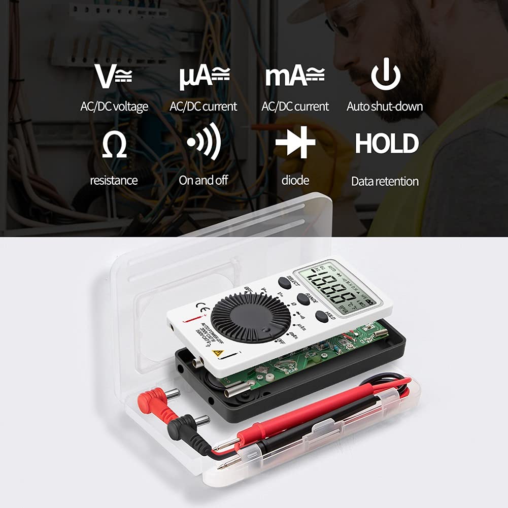 Mini Digital Multimeter Multimetro Tester DC/AC Voltage Current LCR Meter Pocket Professional Testers with Test Lead