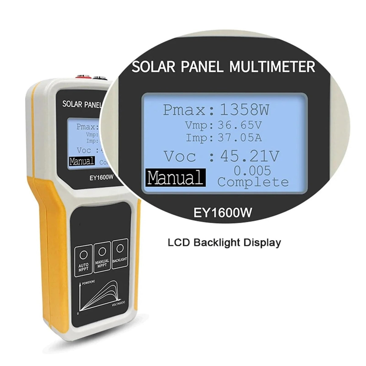 EL400B Photovoltaic Panel Multimeter Solar MPPT Tester Voltage Current Power Test Meter Multi