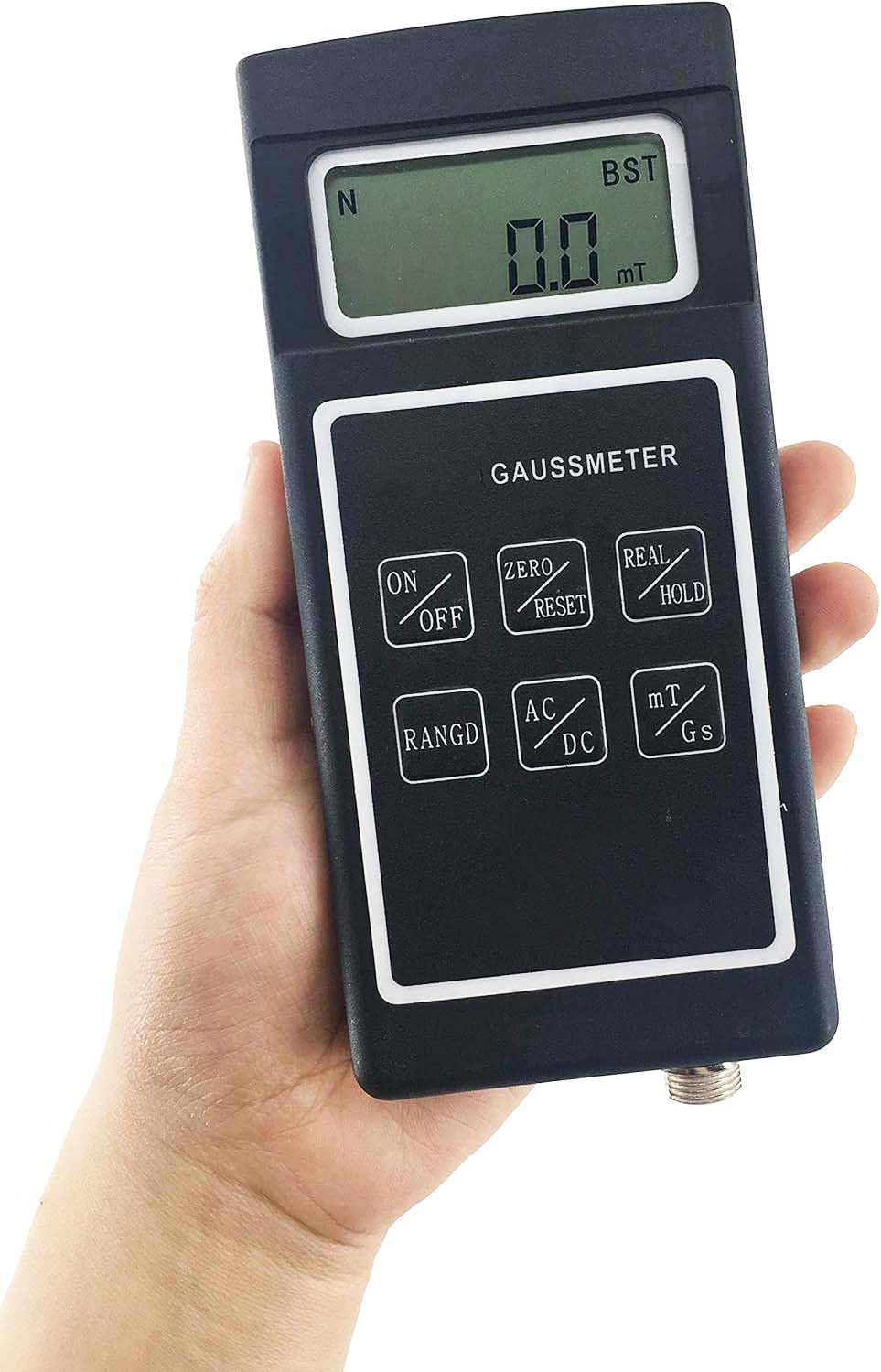Gauss Gauge Meter Tesla Tester Magnetic Field Tester with Measured Magnetic Field DC and AC For Magnet-Charger,Demagnetize Coil,Microwave Oven,Electric Welding Equipment Electric Motor and Etc