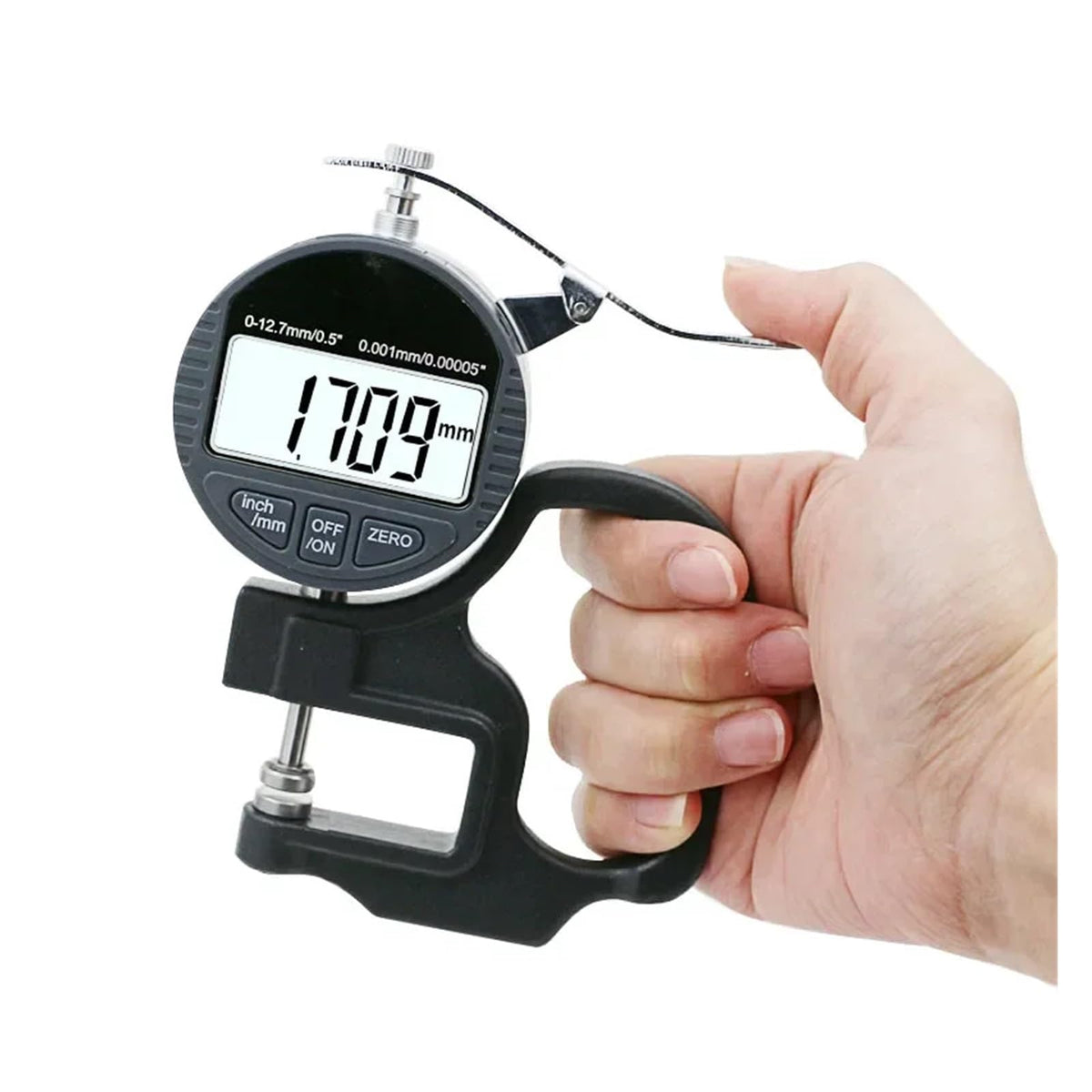 0.001mm Digital Thickness Gauge - Electronic Micrometer Tester with RS232 Data Output | 12.7mm Measurement Range Micrometro