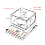 Digital Precision Electronic Scale Lab Analytical Balance High Accurate Scientific 1mg Weighing Jewelry Scales with Windshield (210g/0.01g)