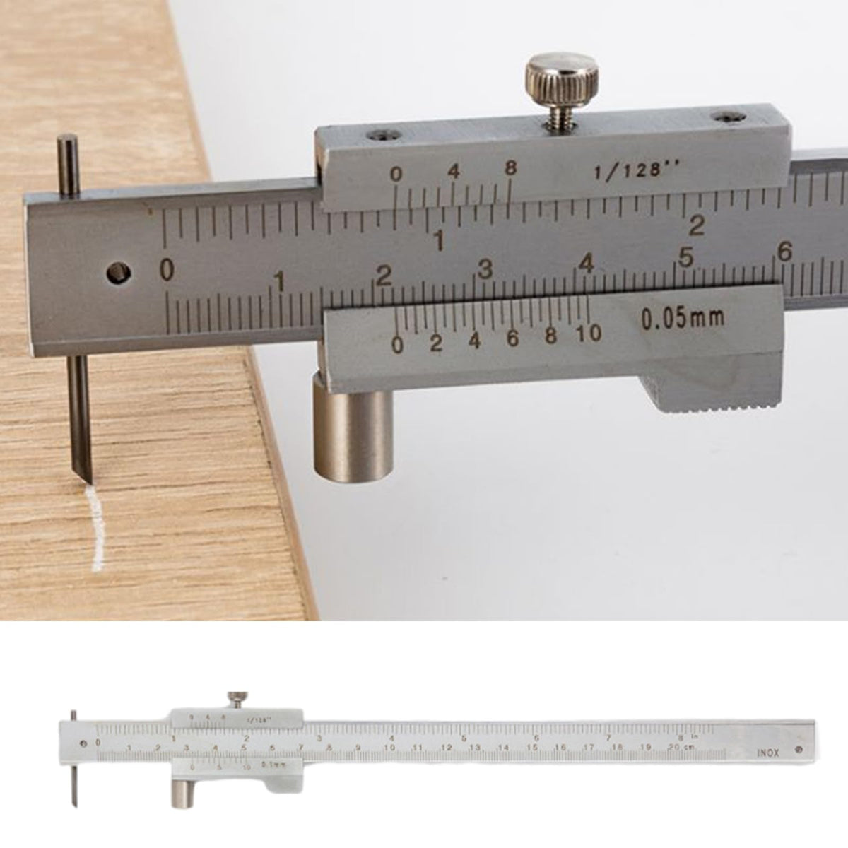 Stainless Steel Verniers Calipers 200mm Marking Gauges Calipers with Carbides Scribes for Accurate Measurements (200mm0.05mm)