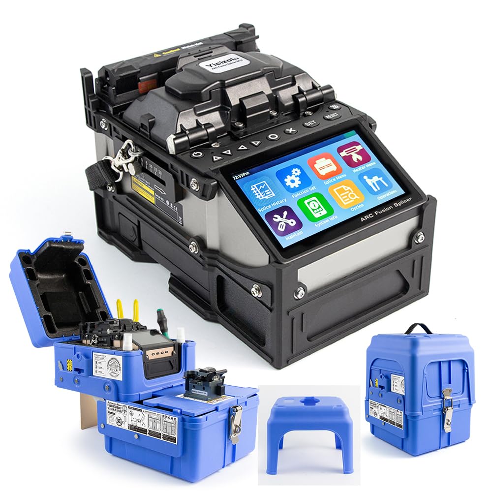 New Mode SD-6 Optical Fiber ARC Fusion Splicer with 4.3 inches Touch & Button LCD Screen 5 Seconds Splicing 13Seconds Heating Fusion Splicer Machine FTTH Kits (YC-DS-6-Blue)