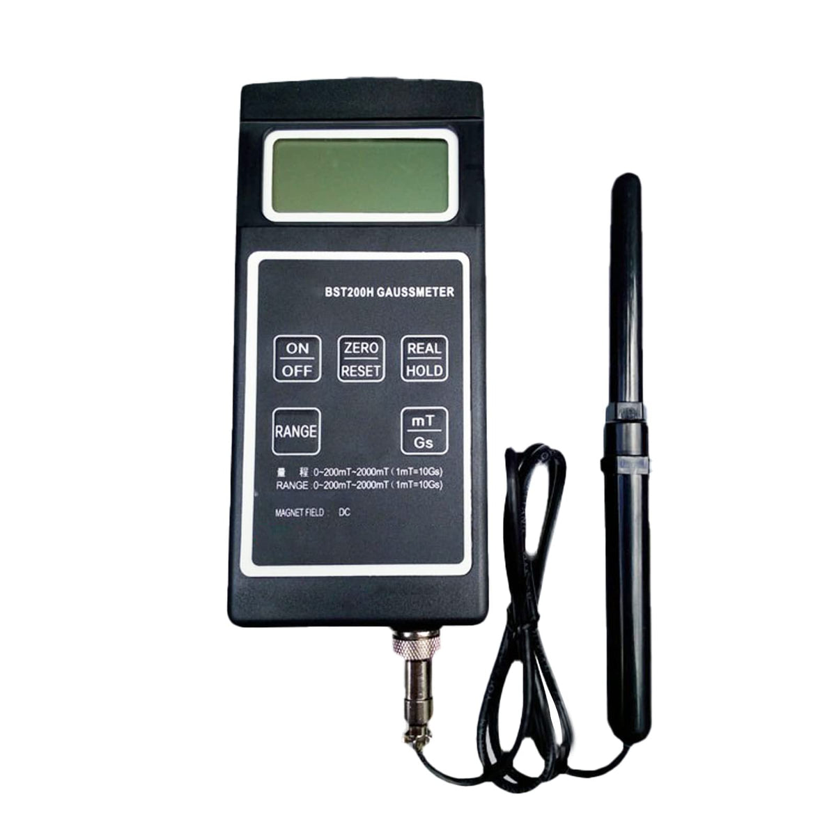 Digital Gauss Meter Tesla Meter Fluxmeter Surface Magnetic Field Tester BST-200H 0.1 Gs-20000 Gs Equipped with Transverse and Longitudinal Probes