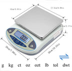 0.01g High Precision Digital Lab Scale, Electronic Kitchen Jewelry Weighing Balance Professional with Back-lit LCD Display, Tare Pcs Portable Scale,3000g/0.01g (3000g/0.01g)