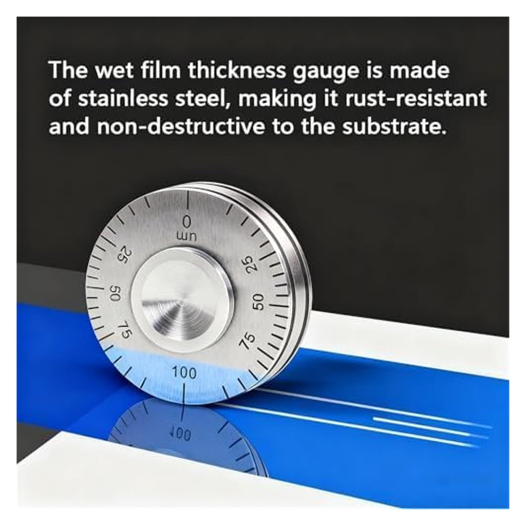 Wet Film Wheel Thickness Gauge Roller Type Wet Film Thickness Gauge Wheel Gauge for Coatings Paint Vanish Thickness(0—50um)