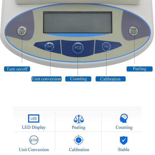 Accuracy Lab Scale,Digital Analytical 0.1g Accuracy Balance,Laboratory Precision Scale,Scientific Scale,Jewelry Scale Digital Kitchen Food Scale (15kg)
