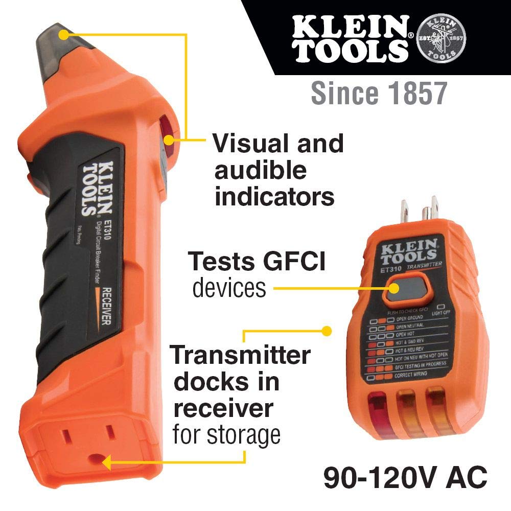 Klein Tools 80067 4-Piece Electrical Test Kit and 80016 2-Piece Circuit Breaker Finder Tool Kit