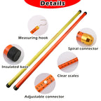 Adjustable Height Measuring Stick for Electricians - 19.7ft Telescoping Ruler for Linemen, Epoxy Resin Tower Measurement Tool for Substation & Forestry Work