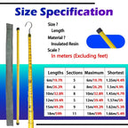 Adjustable Epoxy Resin Measuring Stick, 39.4ft Telescopic Ruler with Carry Pouch, Height Measurement Tool for Electrical, Forestry & Power Utility Work (1200cm)