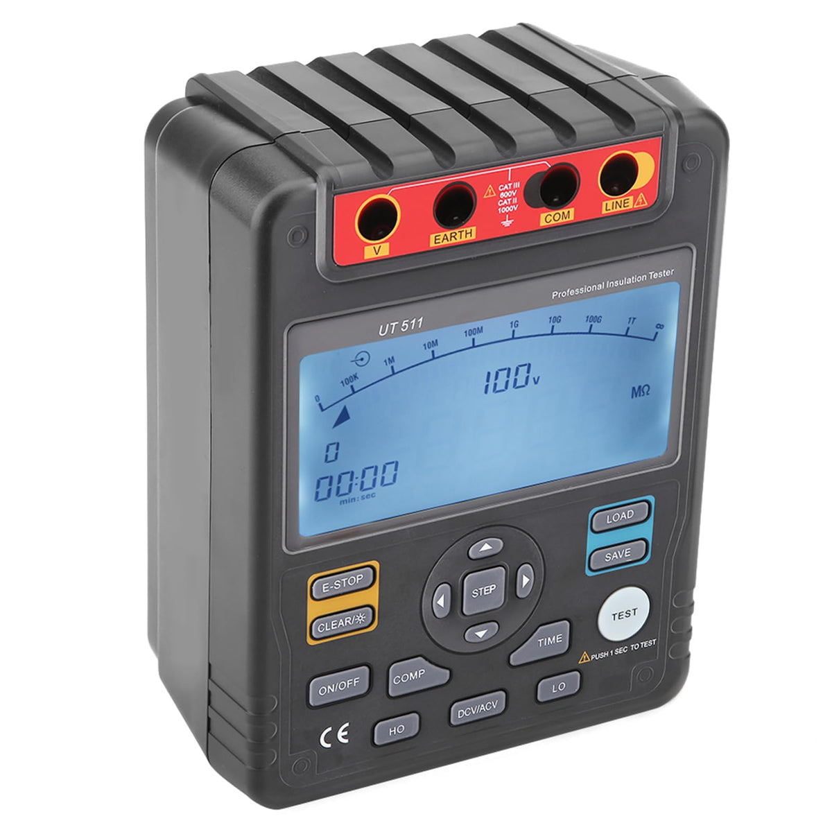 UT511 Digital Insulation Resistance Tester for Quick Motor Diagnosis, Auto Range Megohmmeter with LCD Backlight, 1000V Output, 1 Unit