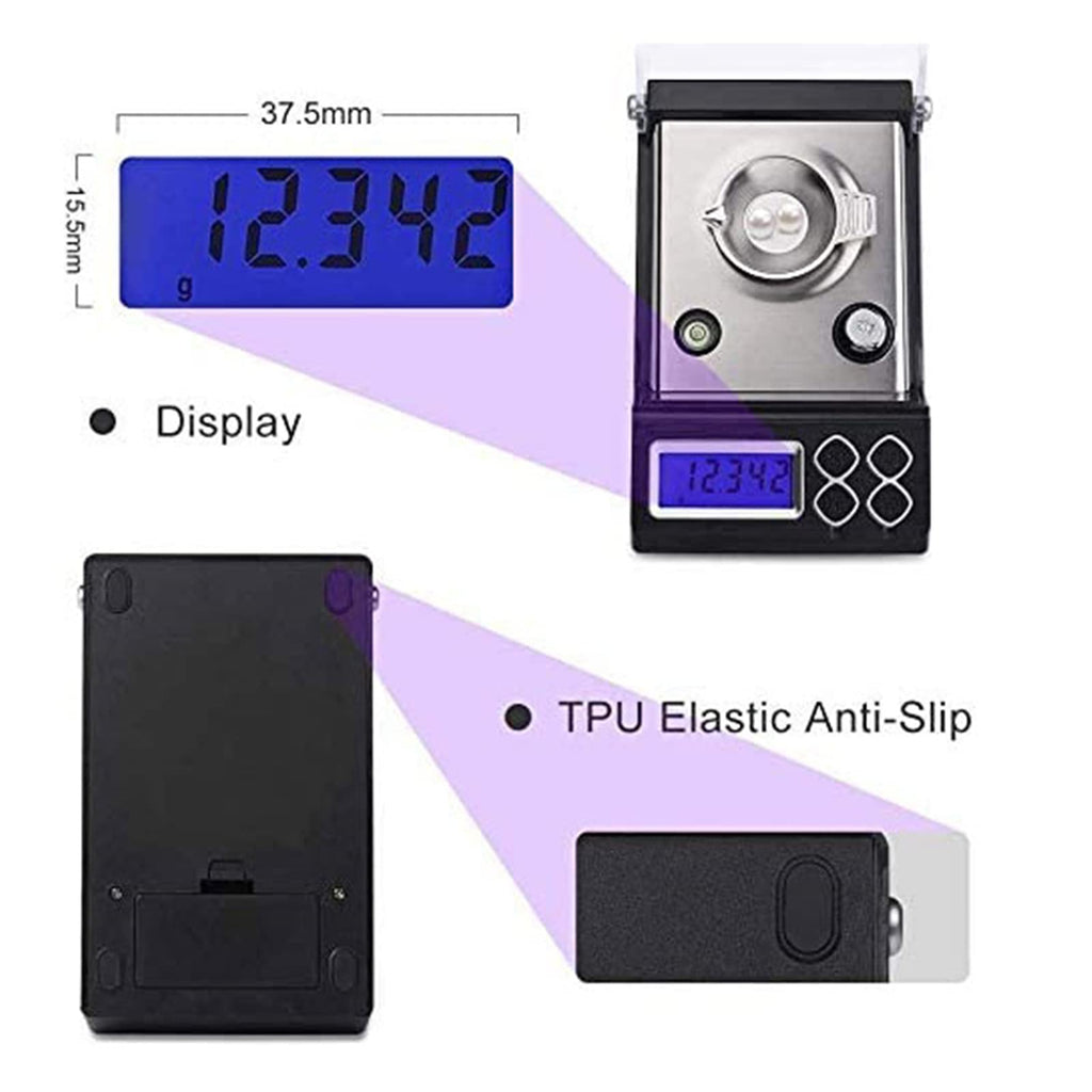 0.001G High Accuracy Digital Milligram Pocket Scales, Laboratory Analytical Balances High Sensitivity Weighing Pan,with Windshield,20g/0.001g