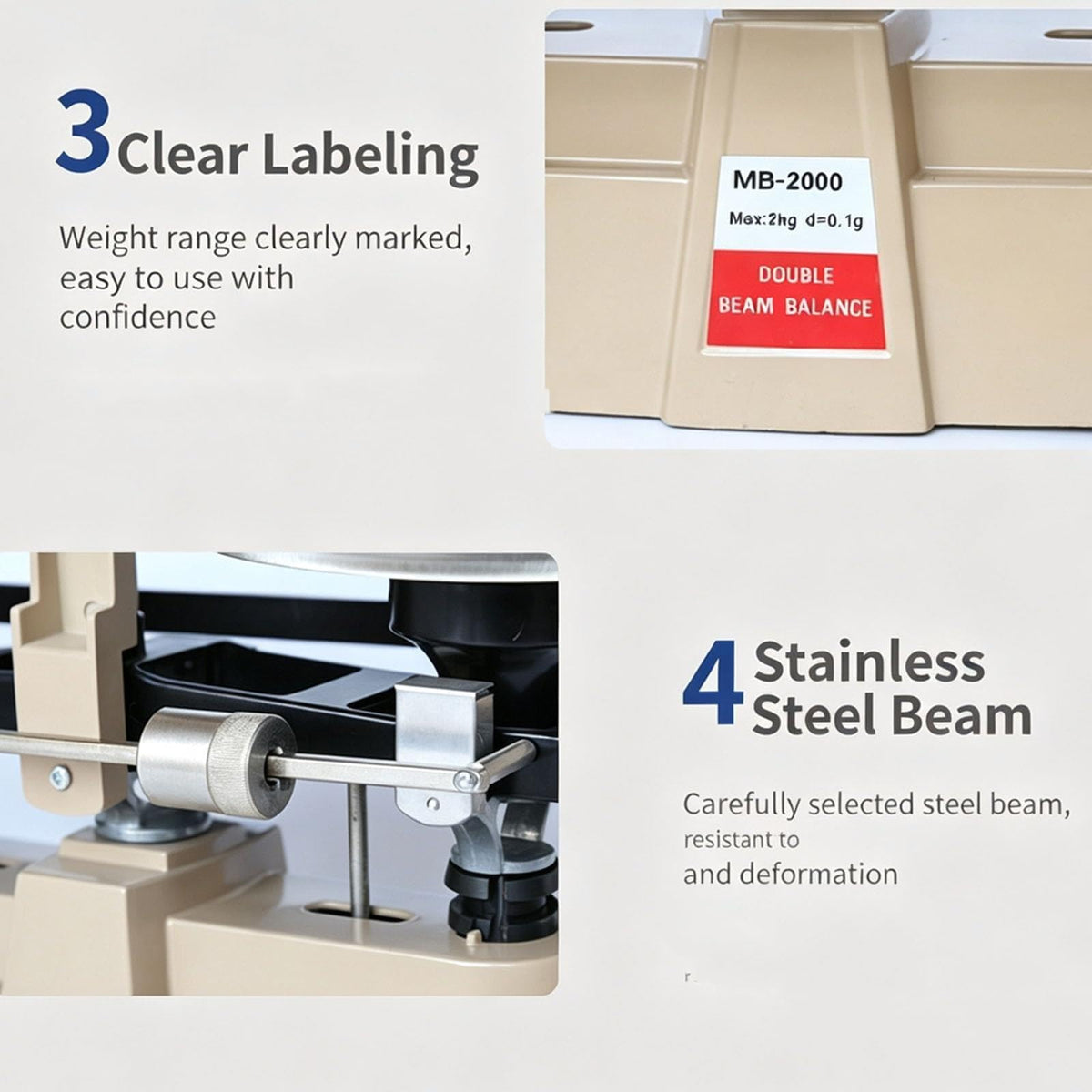 Double Pan Balance Scale-Precision Mechanical Scales, Weighing 0.1g - 2000g