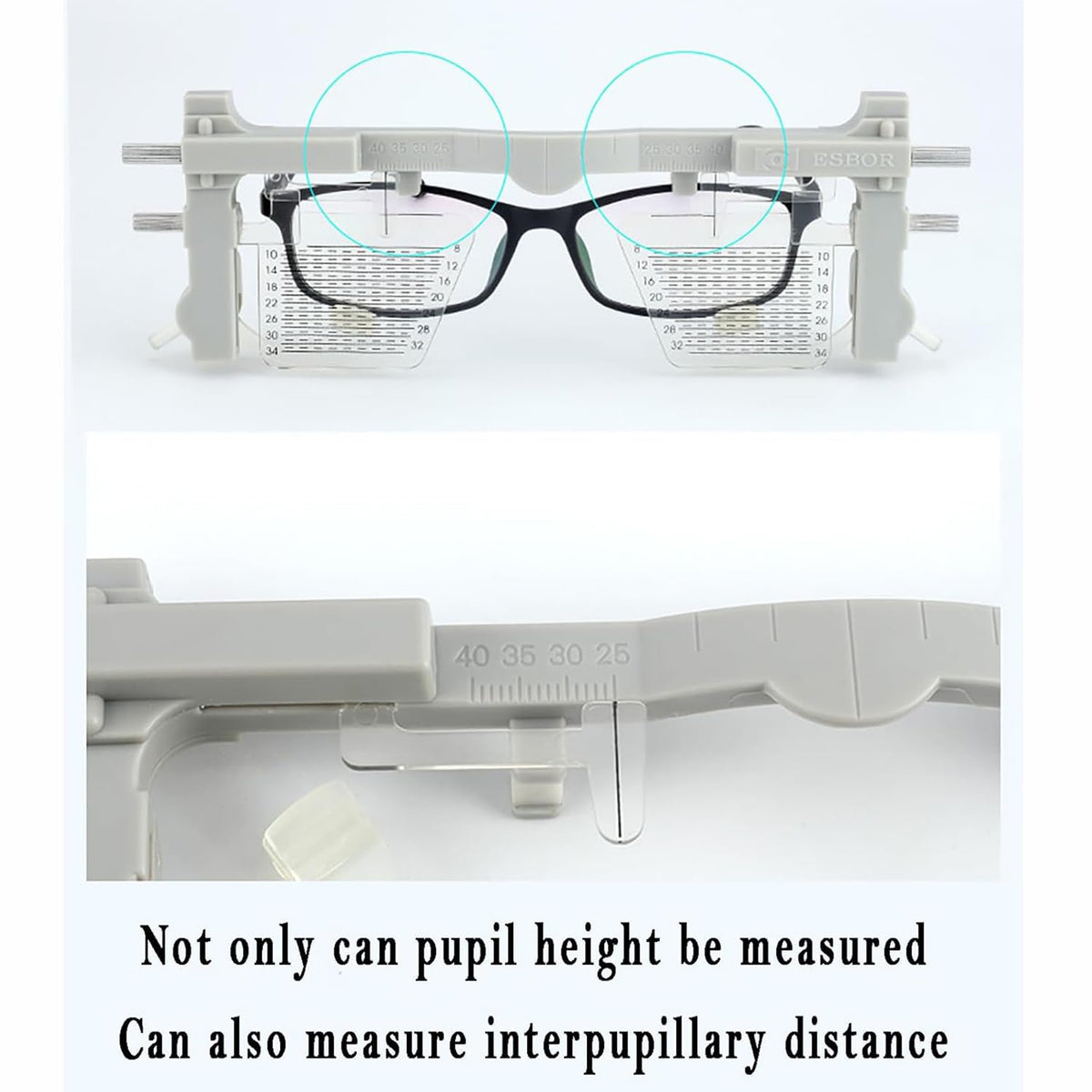 Pupil Distance and Pupil Height Meter, Optical Tool Ophthalmic Vision Tester, Aluminum Box Packaging, Accurate Measurement, Used to Measure Pupil Distance and Pupil Height