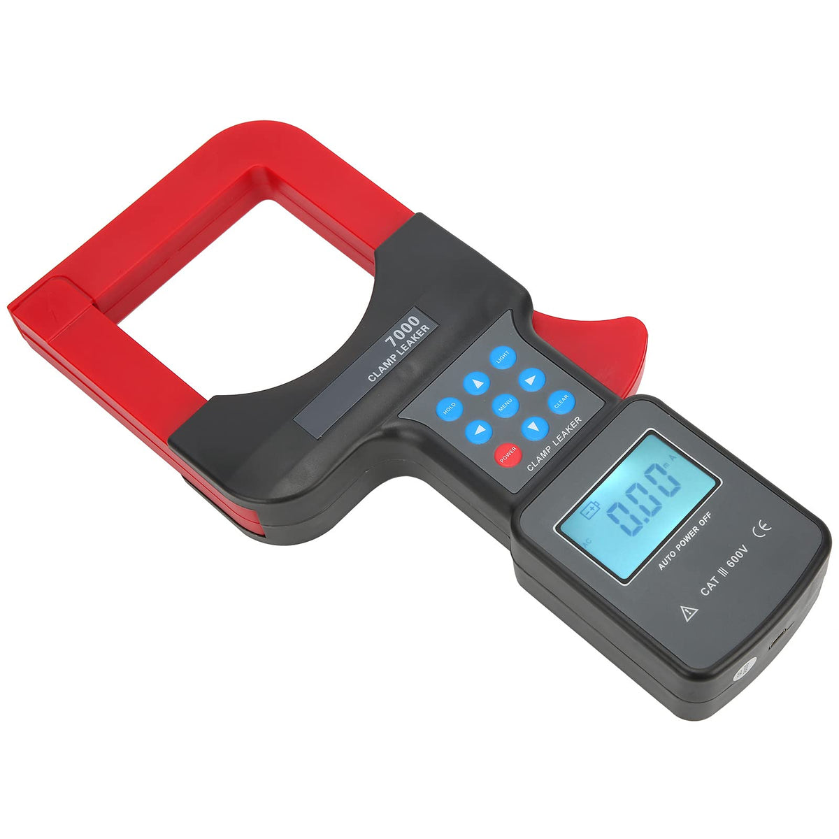 Professional AC 0.00 MA-2000 A Leakage Clamp Tester for Cable Leakage and Transformer Grounding, LCD Display, Data Storage Function, Electrical Accessory