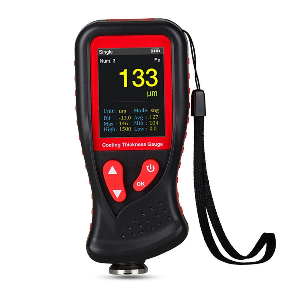 Multi-Interface Color-Screen HD Display Film Coating Thickness Gauge Handheld LCD Rechargeable Body Paint Thickness Meter