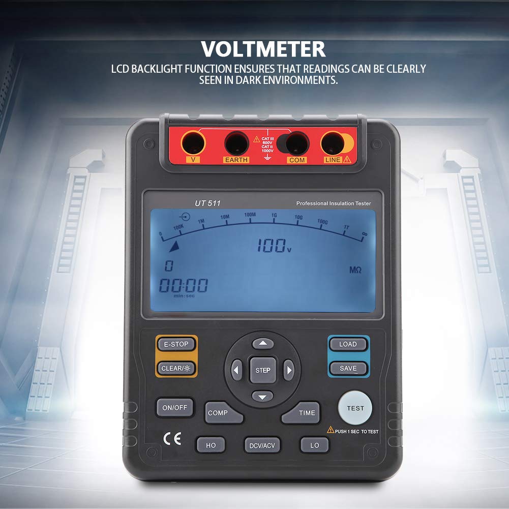 UT511 Auto Range Digital Insulation Resistance Tester Megohmmeter Voltmeter auto Range Digital Insulation Resistance Tester Voltmeter, megohmmeter for generators, highvoltage