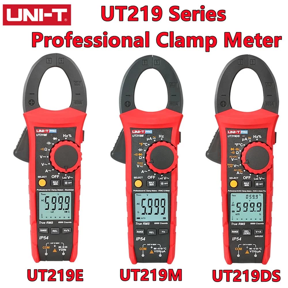 UNI-T UT219E UT219M UT219DS Pro Clamp Meter Digital Professional Pliers Ammeter 6000 Counts Electrical Repair Meter Tester(UT219M)