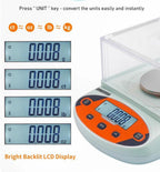 0.001g Digital LCD Laboratory Analytical Balance Precise Jewelry Electronic Scale100g/200g/300g/500g Food Kitchen Scales(100g) (Color 300g)