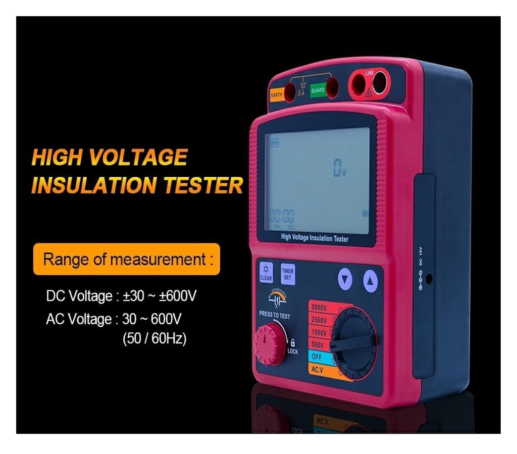 SIYANE Resistance Tester Digital Insulation Resistance Tester Meter Megohmmeter 5000V Insulation Megger Ohm Voltmeter, 32848621487