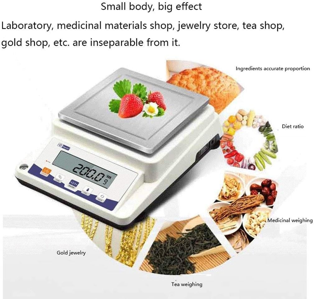 White Electronic Scales Electronic Balance Lab Scales Precision Digital Jewelry Scale Backlit Stainless Steel(610g/0.01g)
