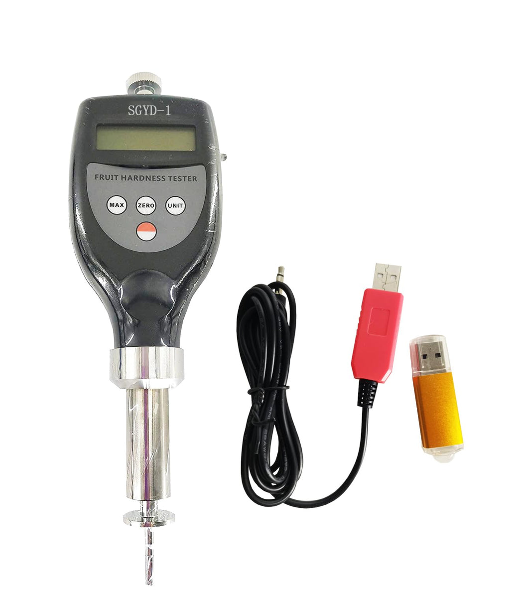 Fruit Penetrometer and Test Stand with USB Data Cable and Software Measurement Range 0.2~5.0kgf/cm² Tip Diameter 3.5mm Pressing Depth 10mm for Small Fruit Soft Fruit