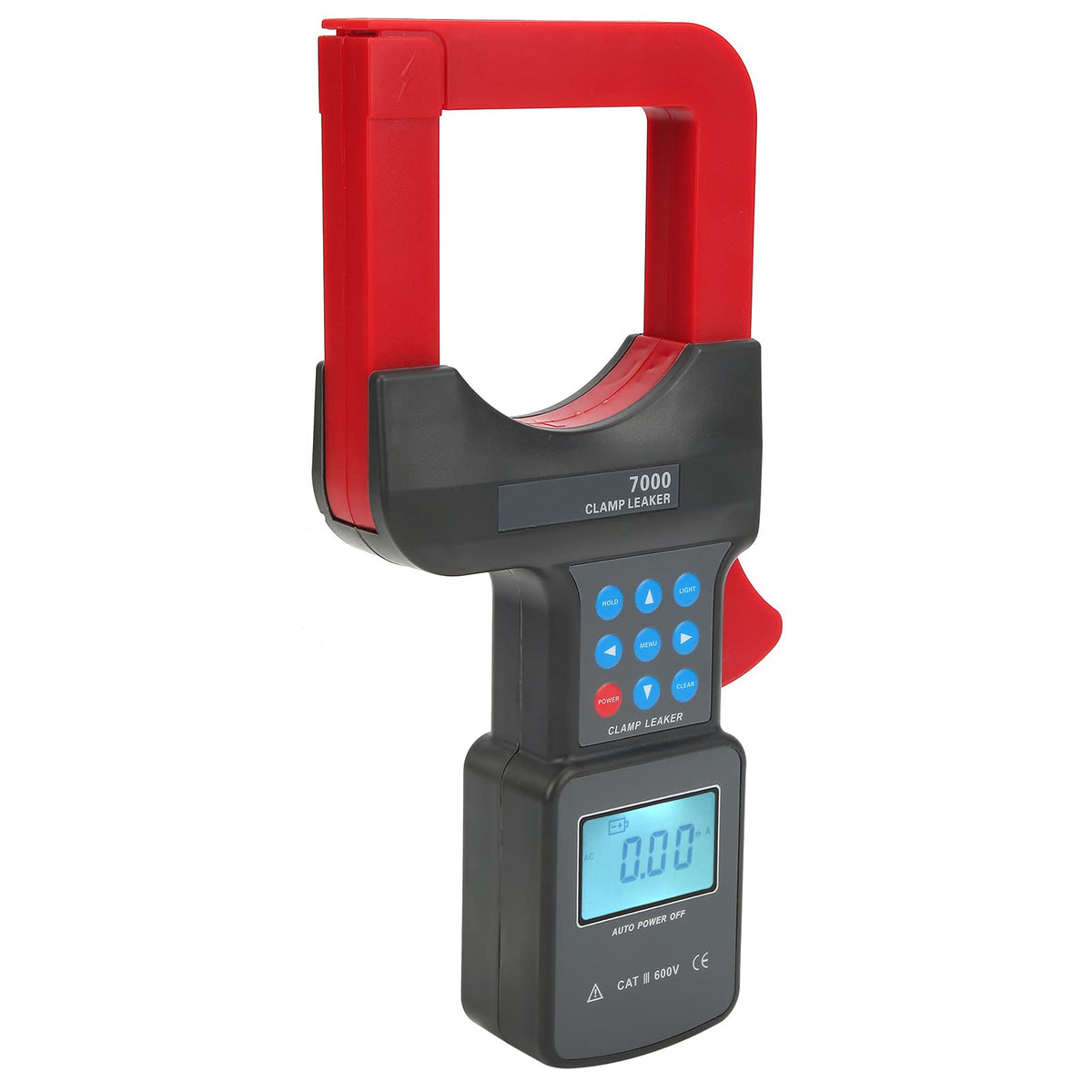 Professional AC 0.00 MA-2000 A Leakage Clamp Tester for Cable Leakage and Transformer Grounding, LCD Display, Data Storage Function, Electrical Accessory