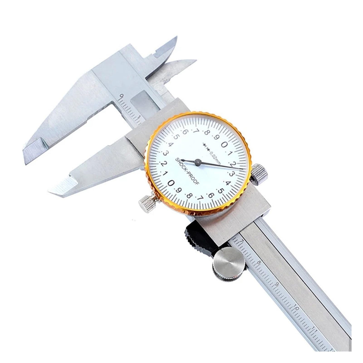 0-150mm/0.02 Dial Caliper Stainless Steel Vernier Calipers Shock Proof Metric Gauge