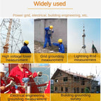 Ground Resistance Tester Digital Multimeter with 2/3-Wire Measurement AC/DC for Electrical Engineering, Lightning Protection, Power Grid, Construction Site Testing