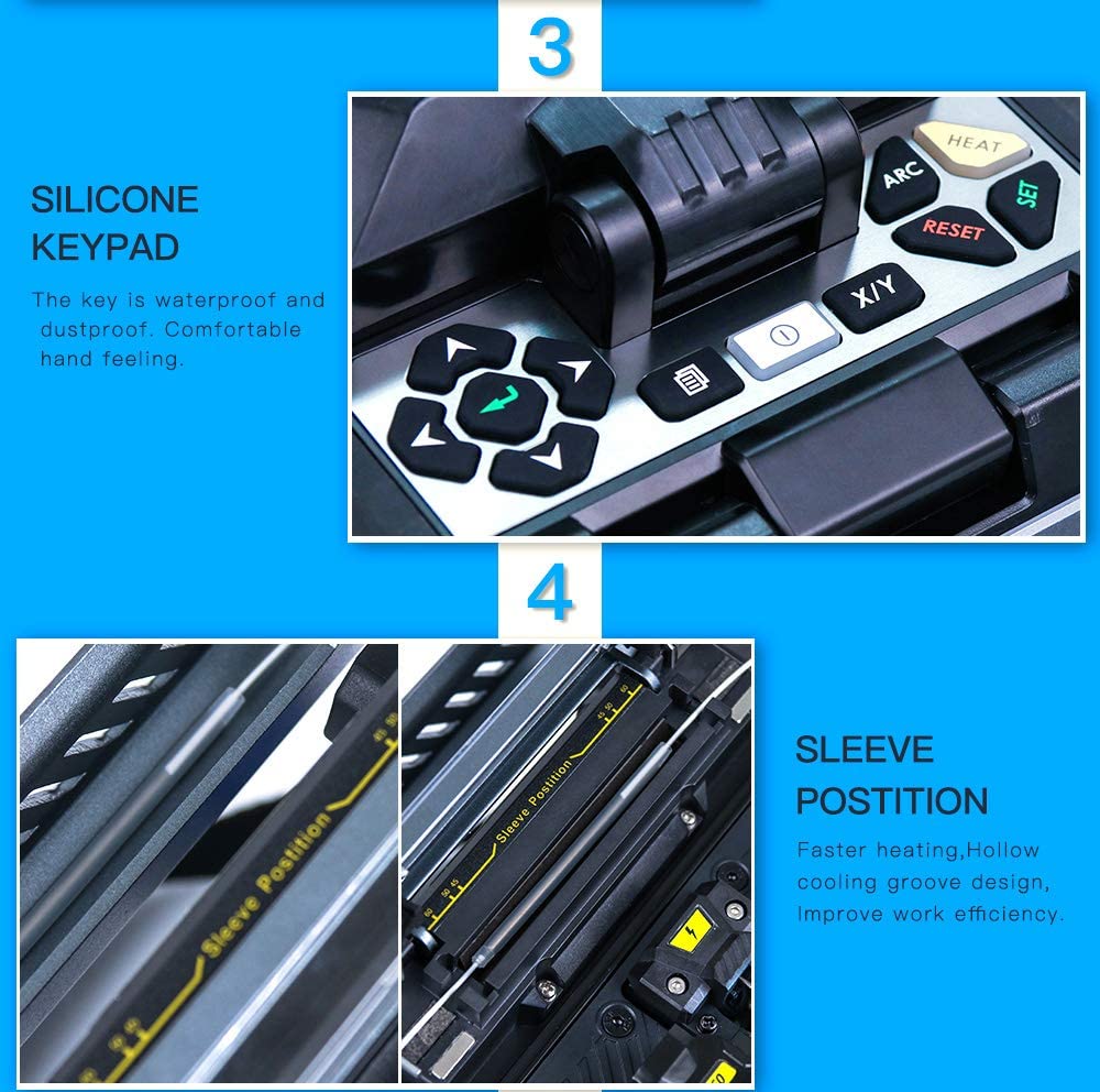 T45 Fusion Splicer Core Alignment Fiber Splicing Machine Fiber Optic Welding Machine Fiber Splicer Multifunctional Carrying case + Fiber Power Meter