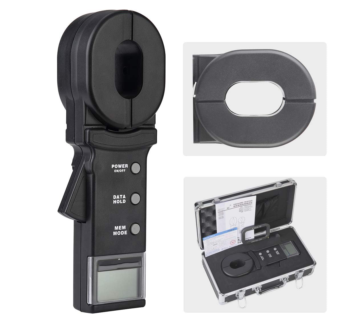 Ground Earth Resistance Tester with Resistance Range 0.01 to 1000ohm LCD Display