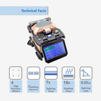 Fiber Optic Fusion Splicer 4.3" Touch Screen, 6800mAh All-Day Battery 220 Cycles, Dual-Direction 7s Splice, SM/MM/DS Fiber Splicing Machine Kit for FTTH Field Engineers