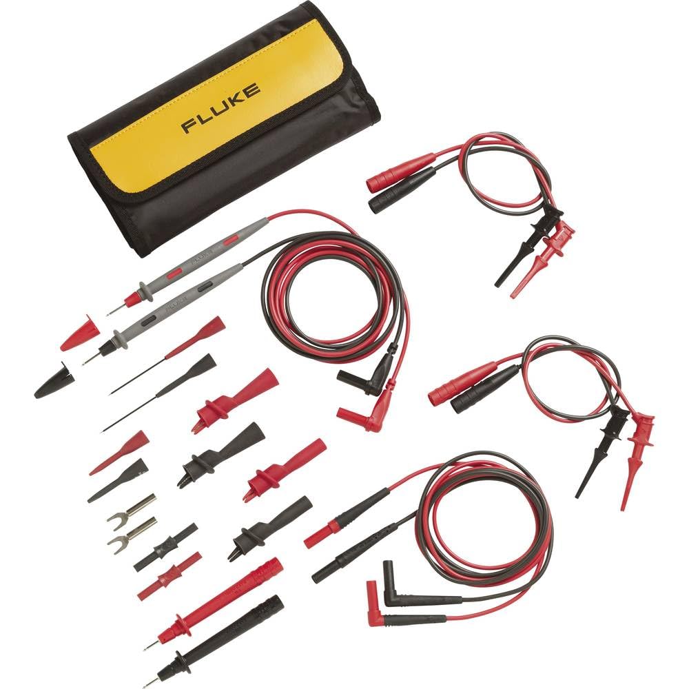 Fluke TL1550B 3 Piece Test Lead Set with Alligator Clips, 5000V DC Voltage, 20A Current, 103-25/128" Cable Length