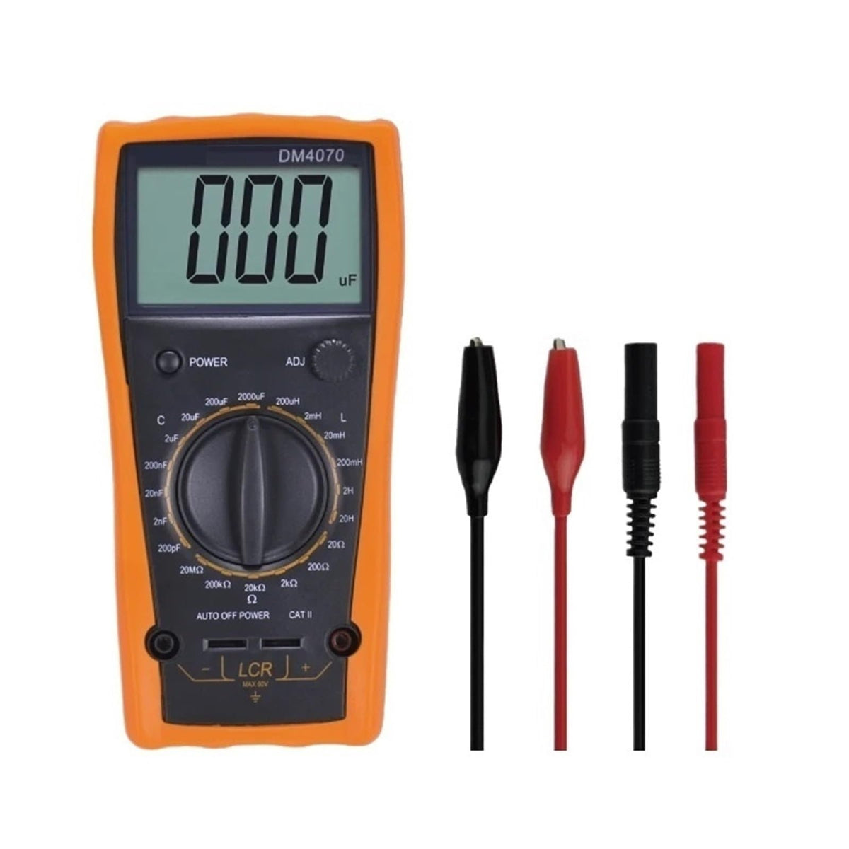 LCR Meter Digital 20H Inductance 2000uF Capacitance 20M Ohm Resistance Self-dischar R C LCD Brid Multimeter Tester