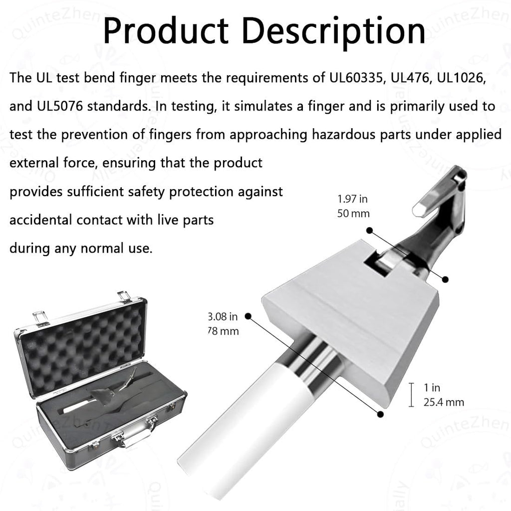 Articulated Test Finger,Bend Test Accessibility Probe,Simulates Fingers Contact,Electrical Safety Testing,for Electrical,Industrial,Scientific Use Laboratory Environments