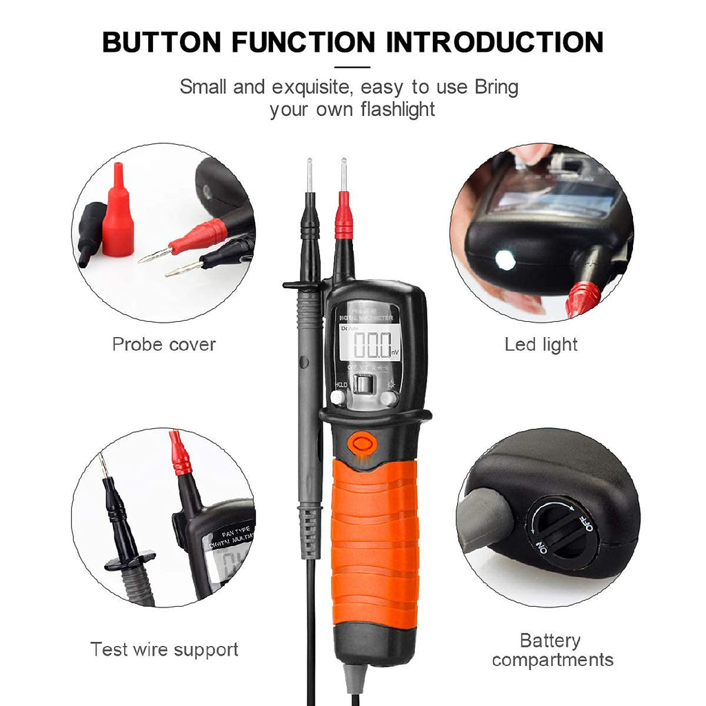 Digital Pen Type Multimeter Handheld Auto Range Voltage Resistance Tester LCD 2000 Counts Electronic Diode